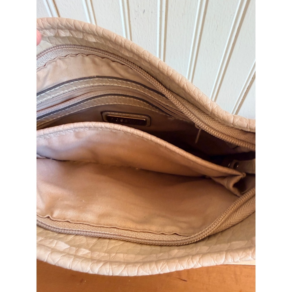 Rosetti Beige Pebbled Faux Leather Crossbody Bag Multi-Pocket Purse Small - Picture 8 of 10